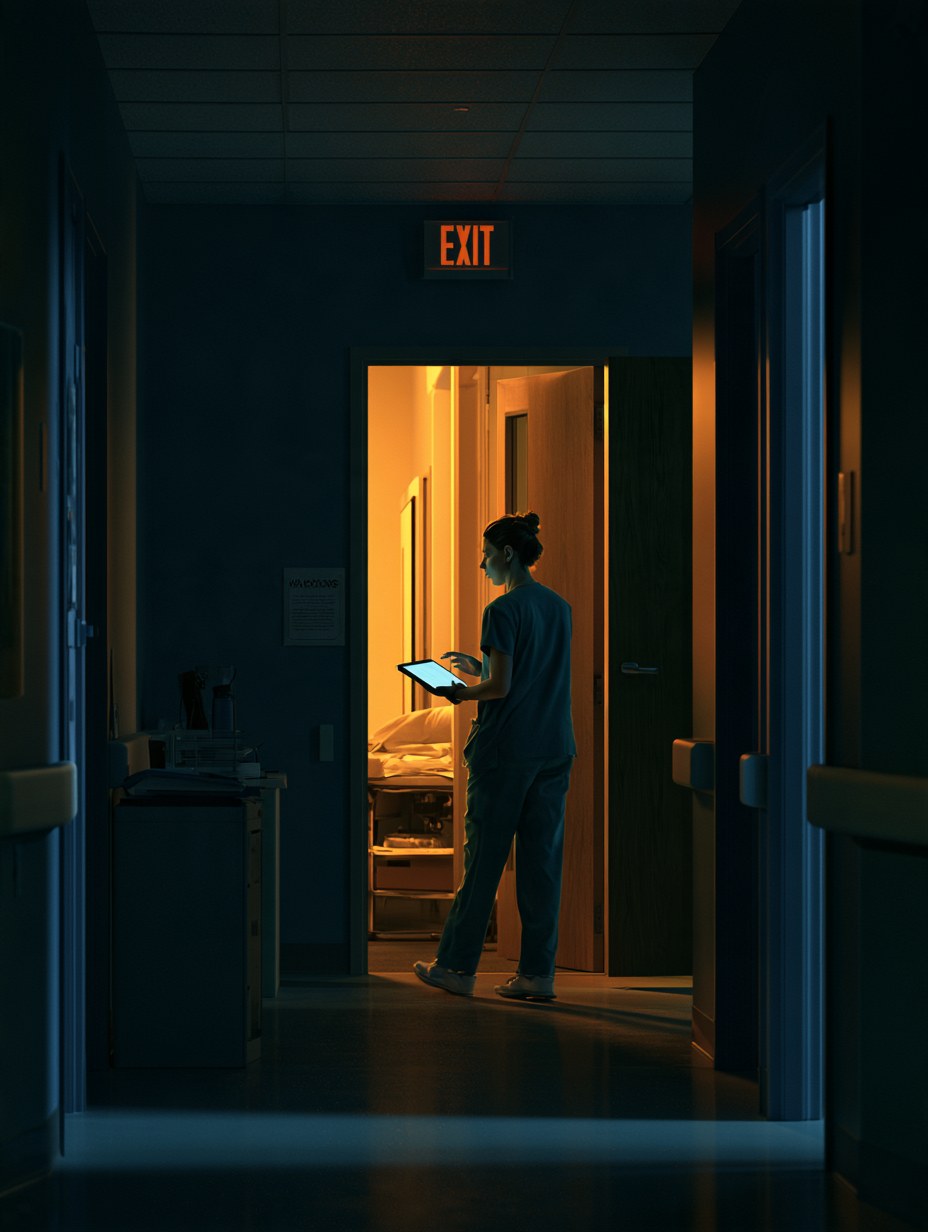 Photo: a clinic hallway or exam room