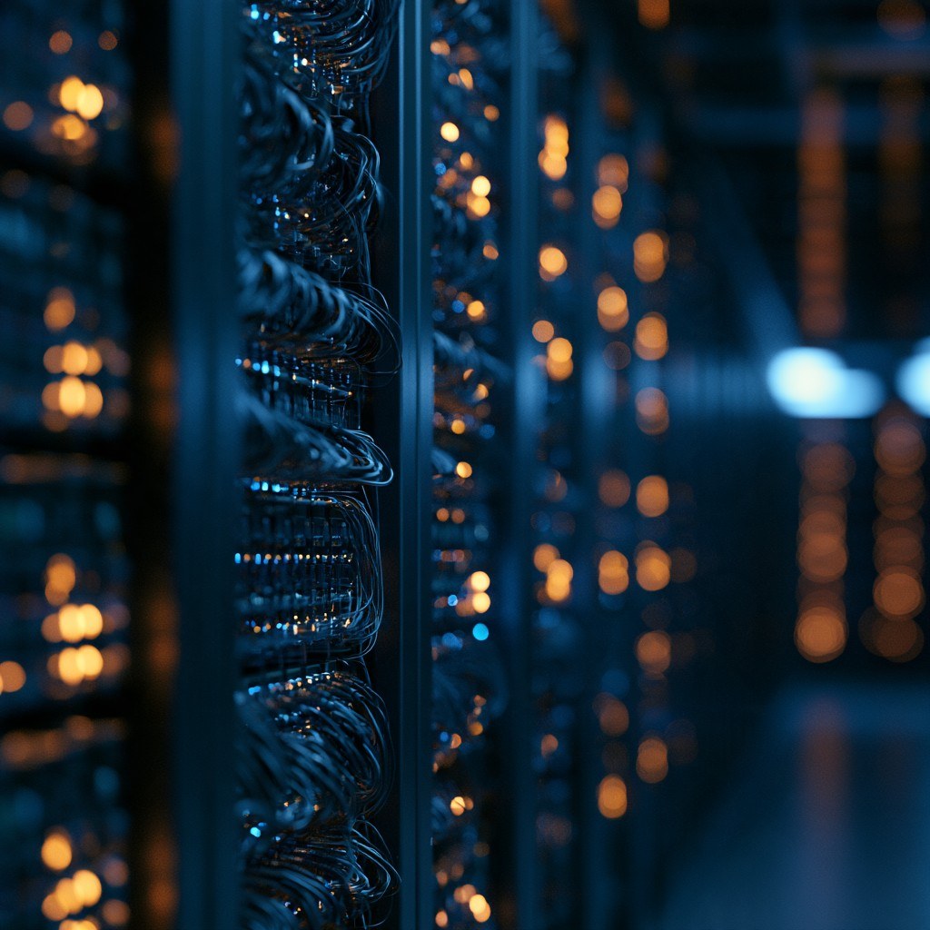 Photo: a server rack with clean cabling